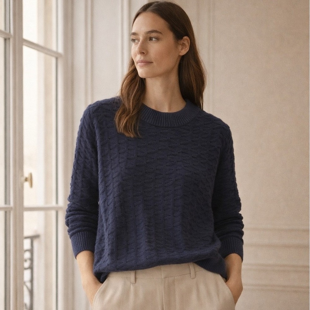 Sancia‎ Navy Sonora Carina Textured Sweater